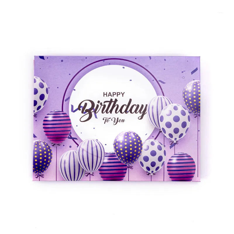 3D Chinese ink style greeting card with Light Music Blowing cake design showing manual paper folding