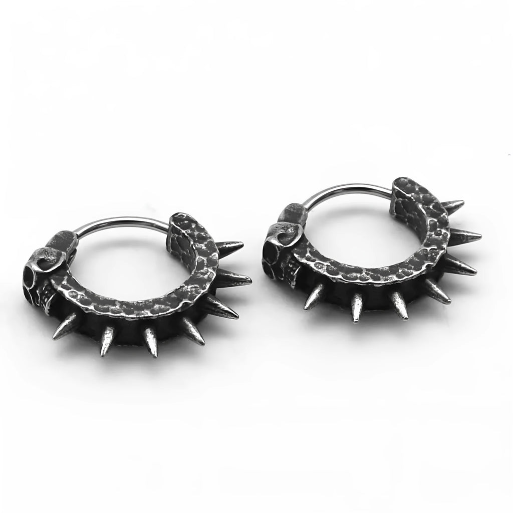 Geometric motorcycle punk alloy earrings in retro copper-black colour