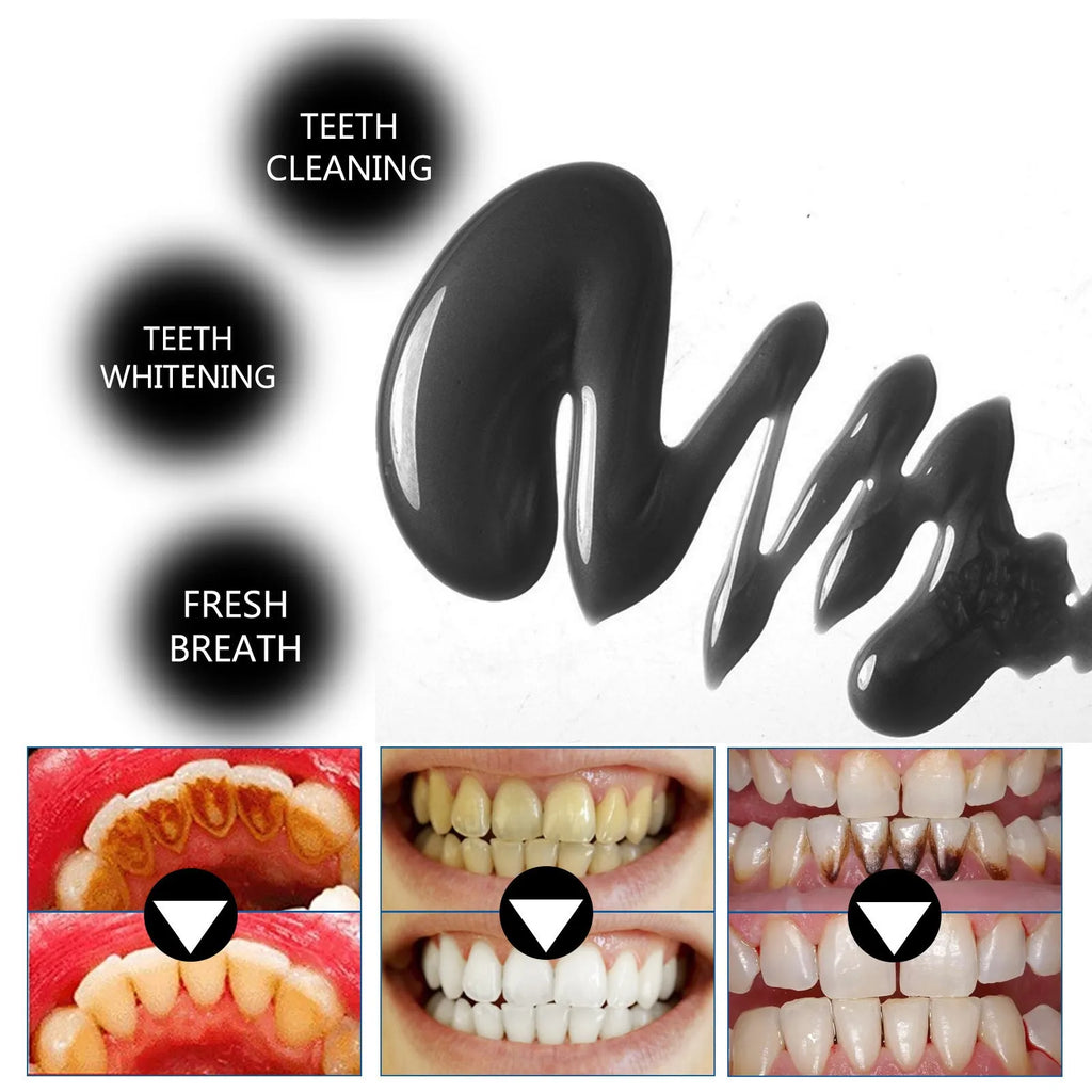 30ml bamboo charcoal bright white toothpaste tube for stain removal measuring 3.2cm square by 12.4cm long