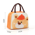Cartoon insulated lunch box bag in animal designs with aluminium foil lining for heat preservation