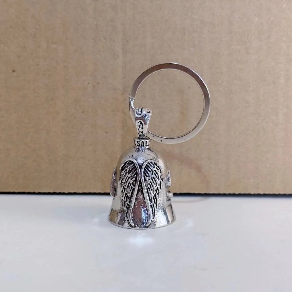 Angel white wings feather necklace and keychain set with vintage design