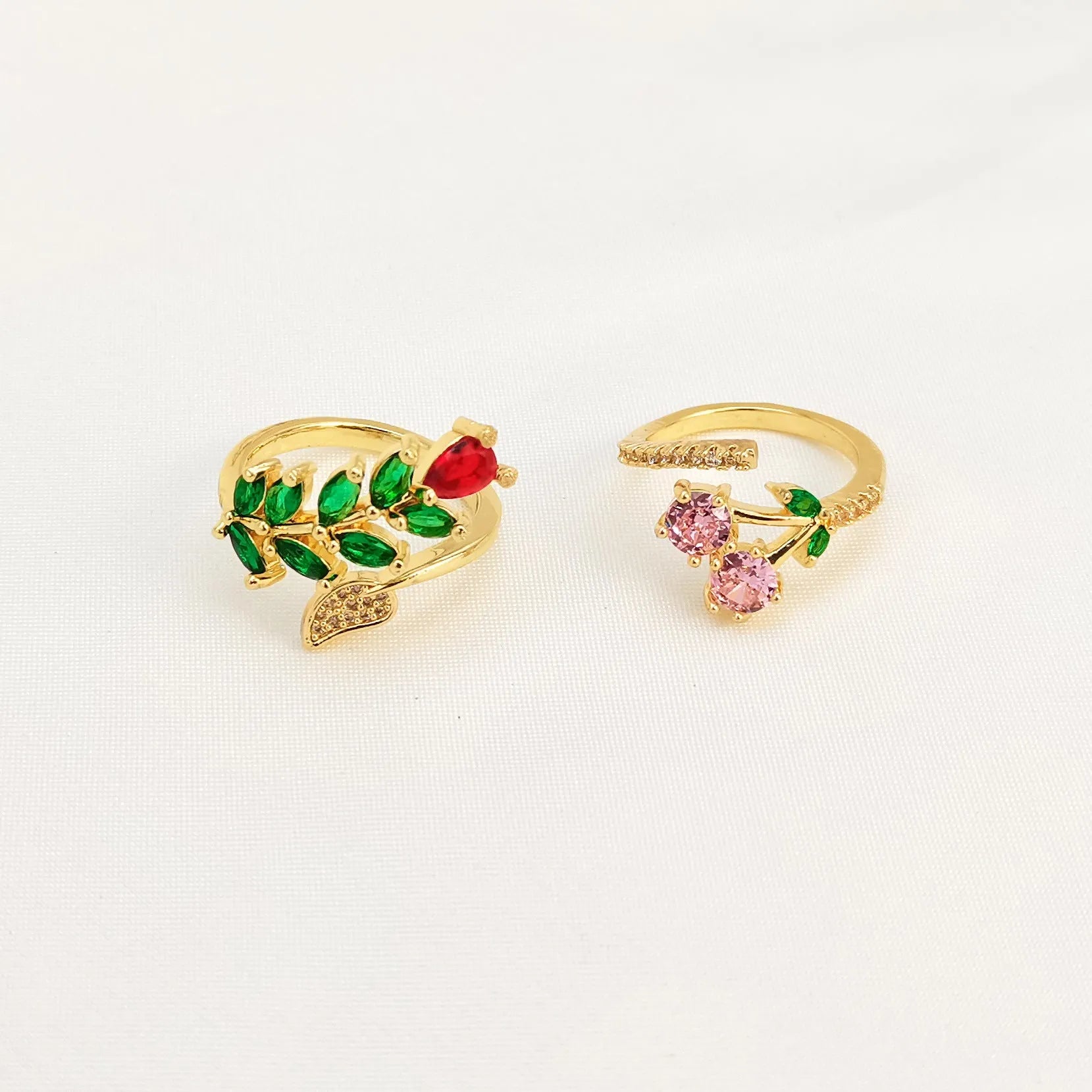 Copper open ring with geometric leaf design micro-inlaid detailing, adjustable split ring for women