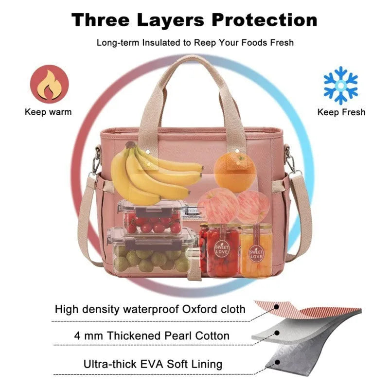 Portable picnic bag with removable shoulder strap and side pocket in cube design