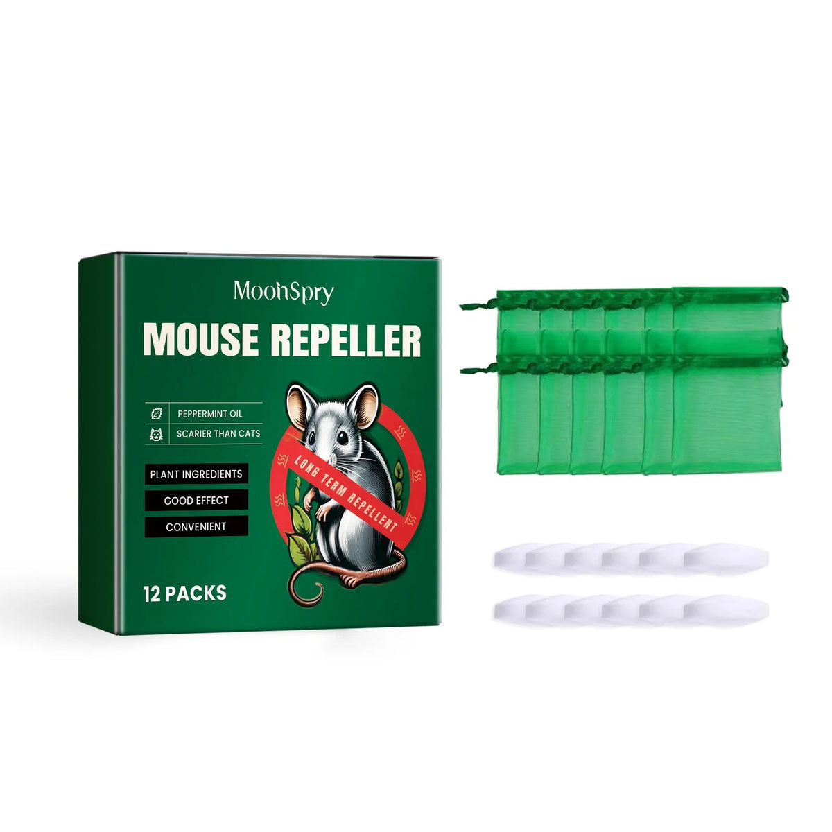 60ml rat repellent spray bottle with natural essential oils including clove, peppermint, camphor and chilli