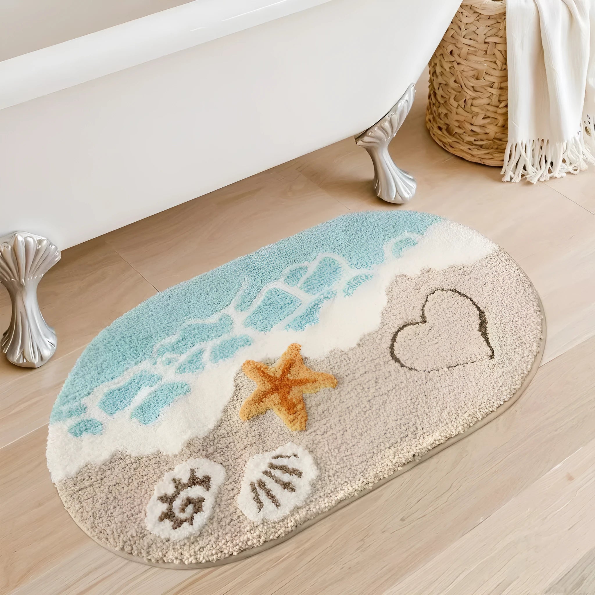 Rainbow pattern Sky Sea colour cashmere carpet floor mat with plastic bottom