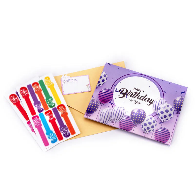 3D Chinese ink style greeting card with Light Music Blowing cake design showing manual paper folding