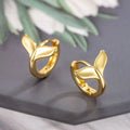 A pair of women's simple fishtail design earrings with an electroplated finish in a choice of colours.