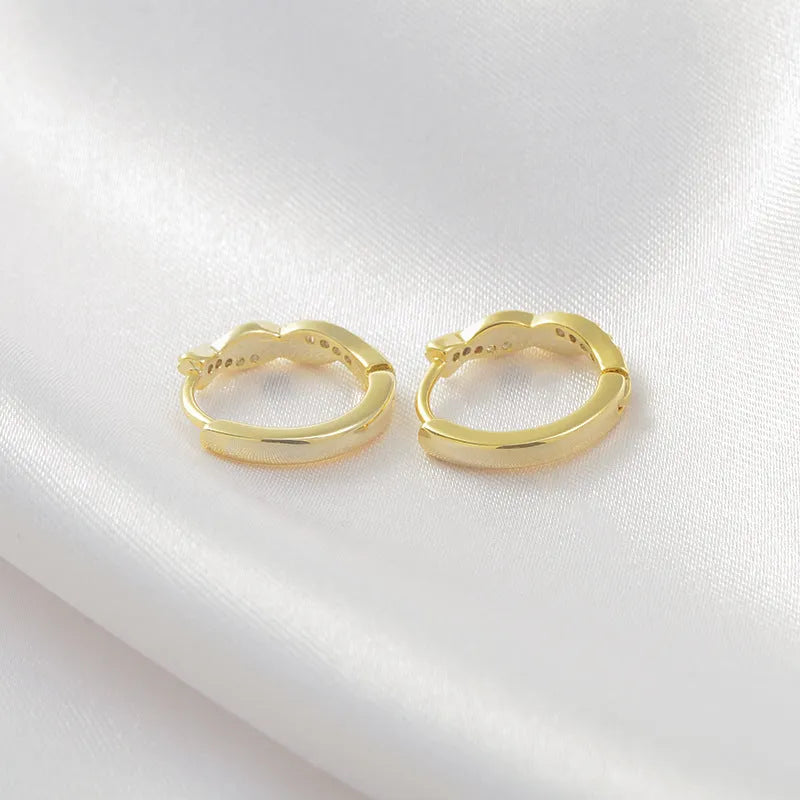 Geometric hemp rope design earclip earrings in gold and silver copper colours