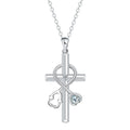 Copper cross stethoscope pendant necklace on a cross chain with electroplated finish.