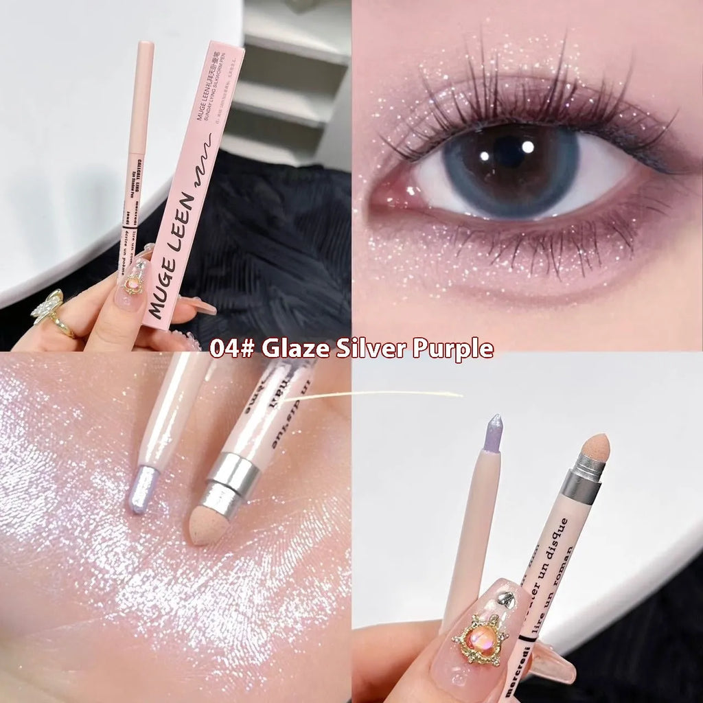 Waterproof 2-in-1 eye shadow pen in assorted colours for eyeliner and highlighter makeup application