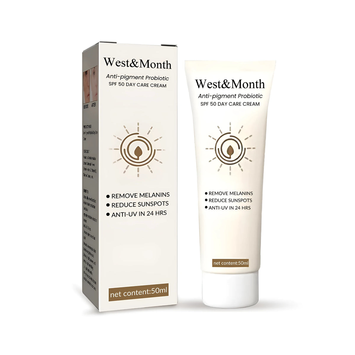 Probiotics protective cream container with 50g net content showing cream colour and texture
