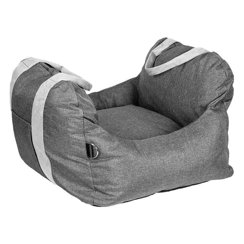 Portable cloth dog car kennel in dark gray, light gray or dark khaki, sizes S and L