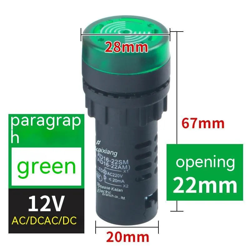 AD16-22SM red LED flashing sound and light buzzer for 22mm panel mounting