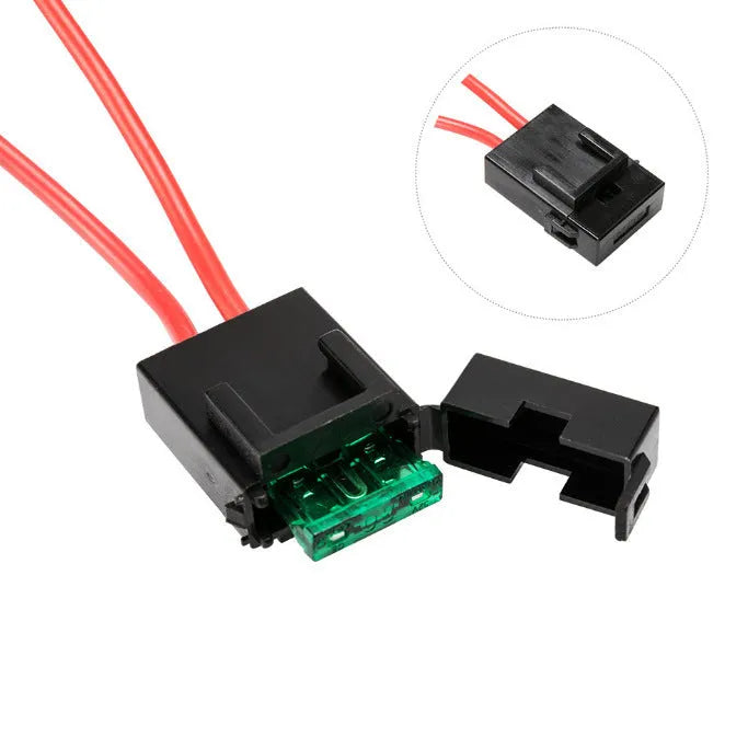Black off road LED spotlight cable set with 2 metre wiring harness and integrated switch