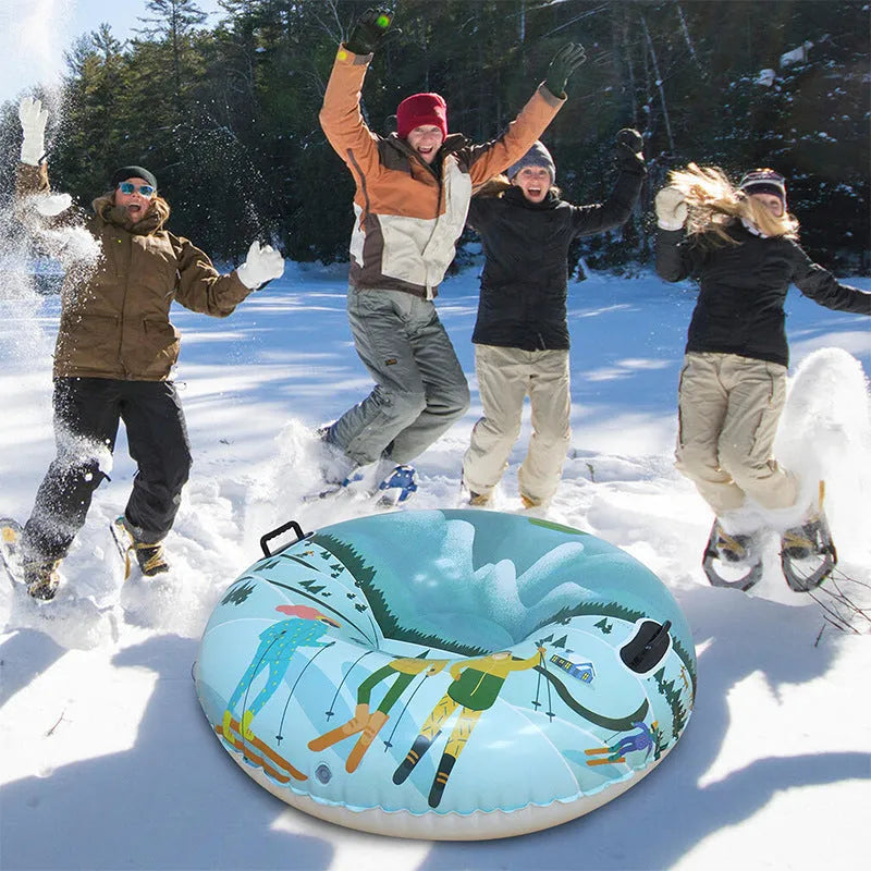 PVC winter ski ring toy with creative printed pattern in three colour options