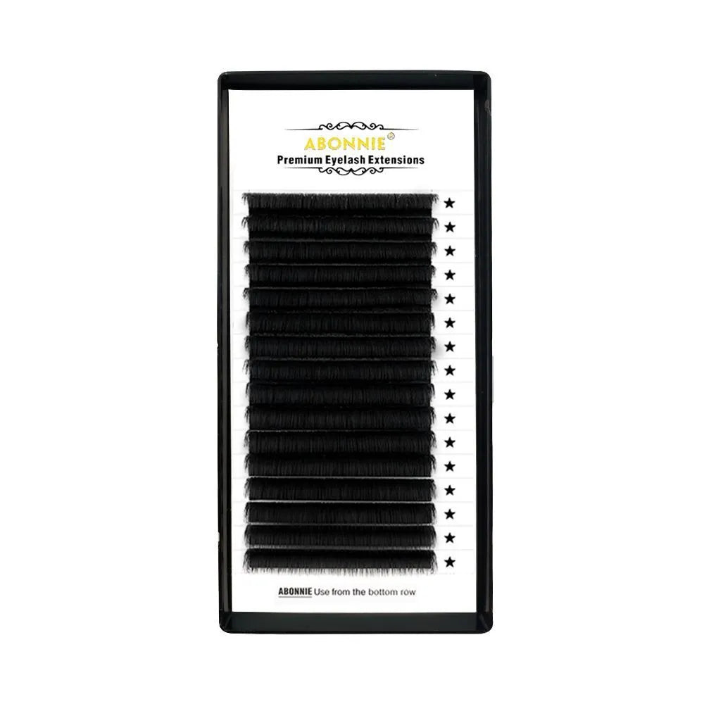 16-row dense false eyelashes with mink hair construction showing length variations from 8mm to 18mm