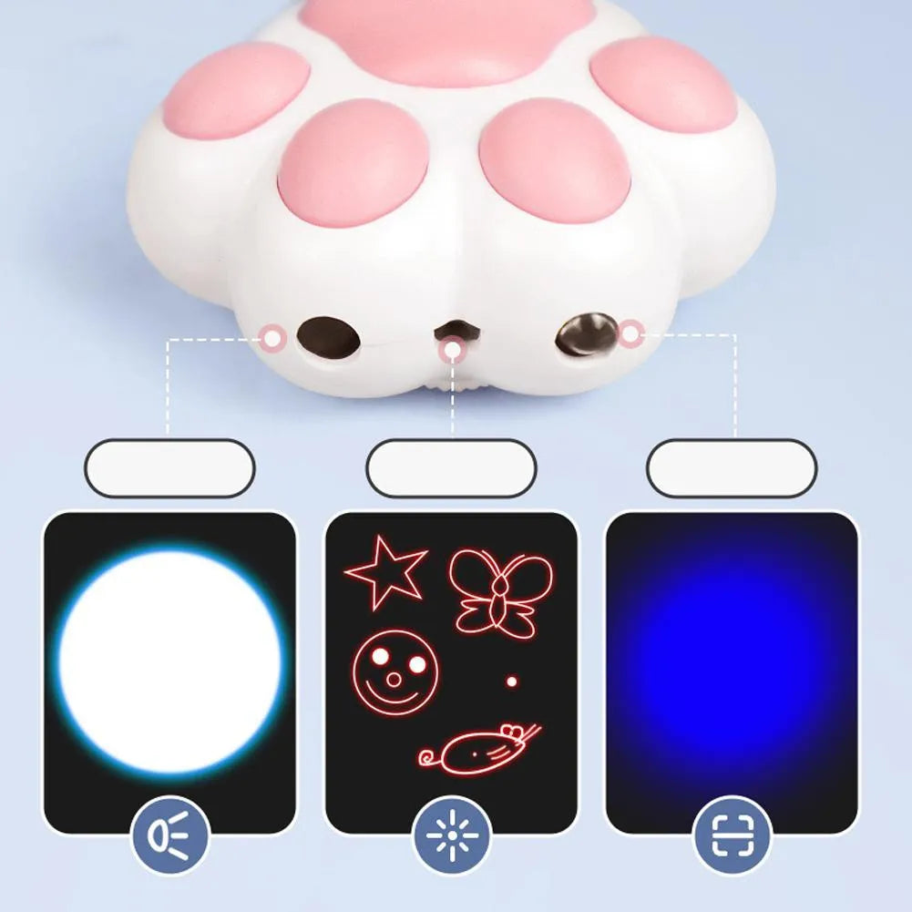 Plastic infrared teaser cat toy keychain with USB charging in black or pink