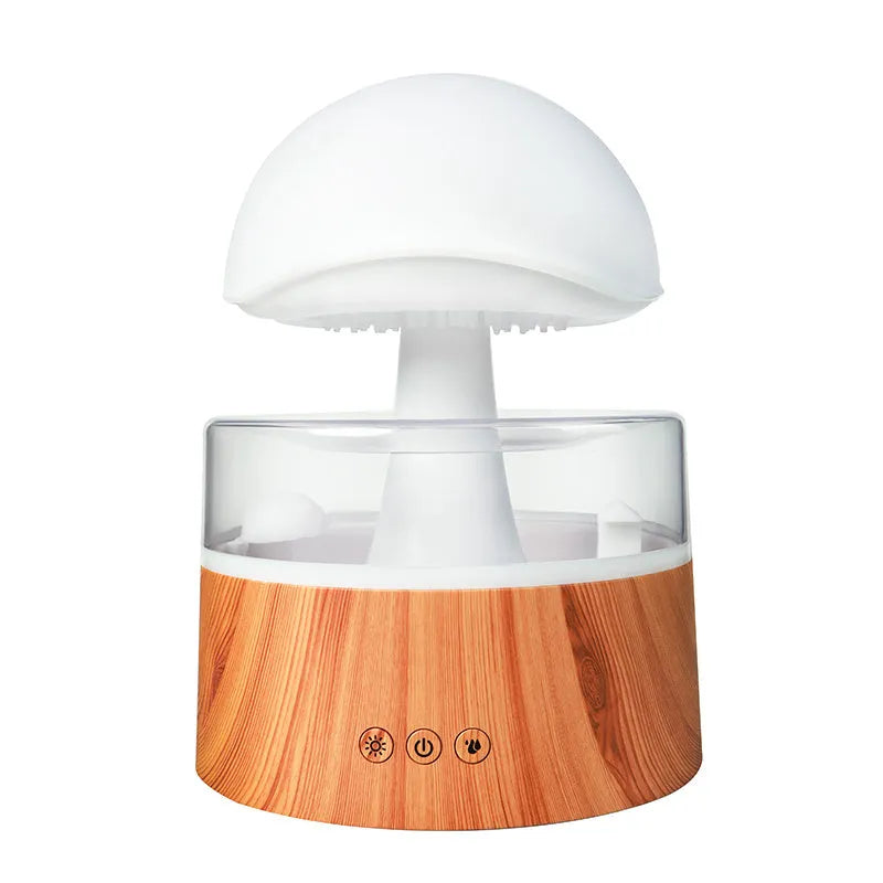 White cloud-shaped ultrasonic humidifier and aroma diffuser with multi-colour LED night light