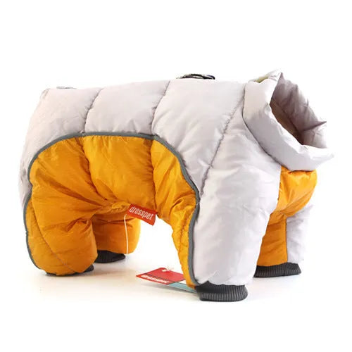 Thick warm cotton dog winter coat in silver, pink, red, camouflage and blue colour options, sizes S to 4XL