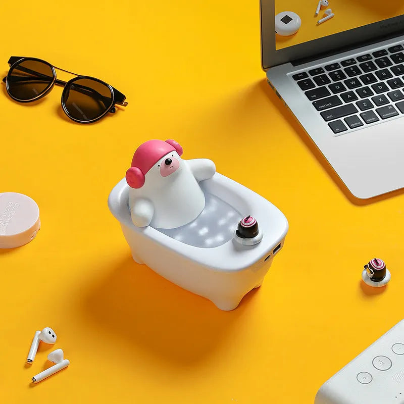 White creative air humidifier with 550ml tank and USB cable for home and office use