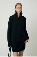 Women's loose lapels wool bandage dress in black or grey with long sleeves