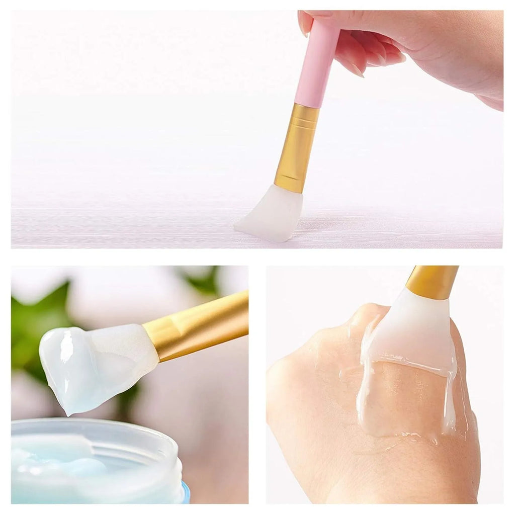 Reusable silicone spatula applicator for face and body masks in multiple colours