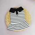 Striped cotton T-shirt and skirt set for pets in summer colours