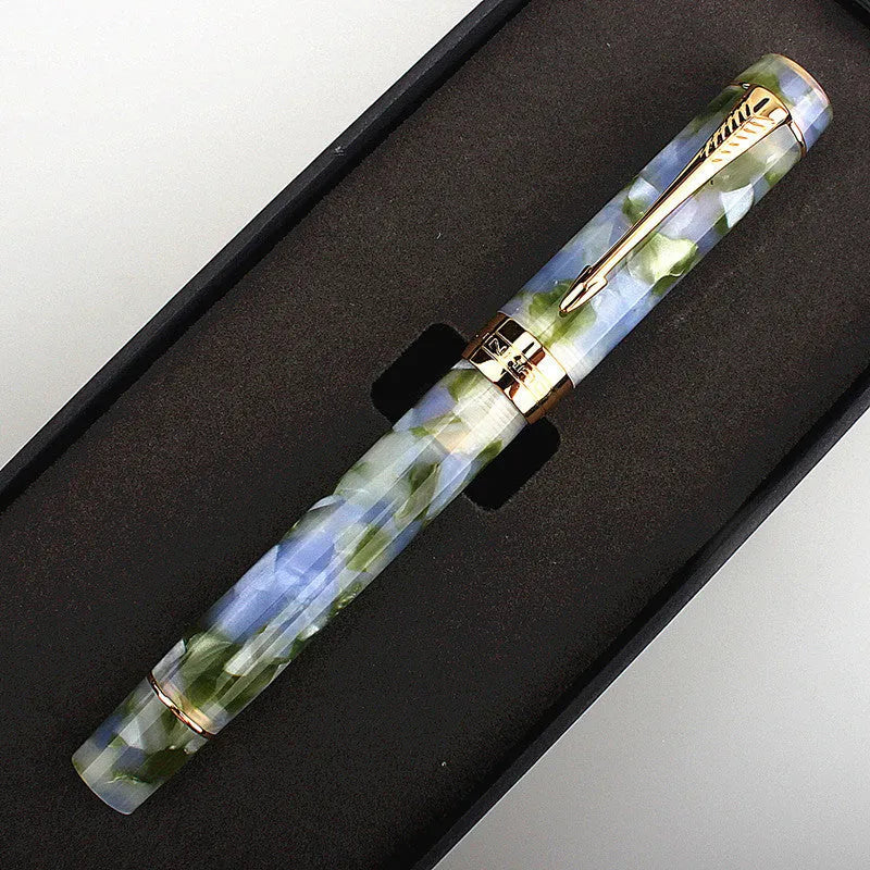 Deep bath green metal pen showing 0.5mm, 0.7mm, and 1.0mm tip size options