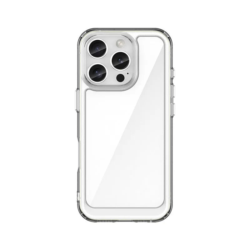 Plastic transparent backboard protective cover for Apple iPhone in PC TPU material, anti-fall phone case with clear design