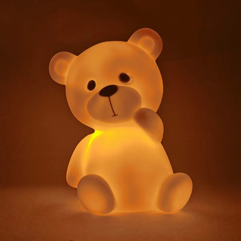 Cartoon enamel LED bedside lamp in Cloud Blue, 12x8x8cm, for children's room decoration