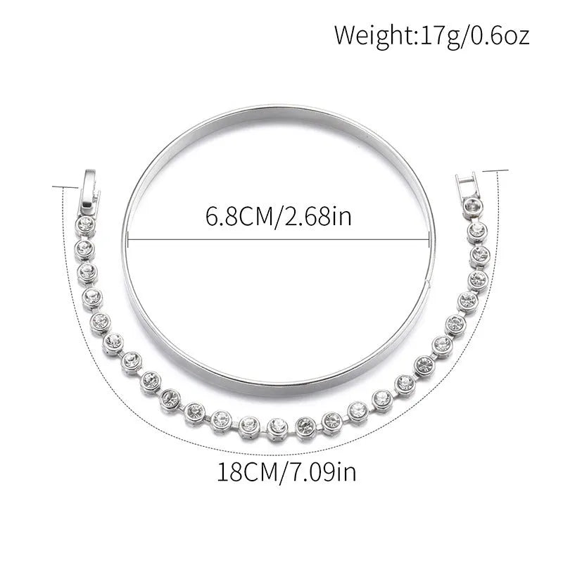 Gold or Silver electroplated zinc alloy bracelet set of 2 with retro drop, geometric, and water droplet design
