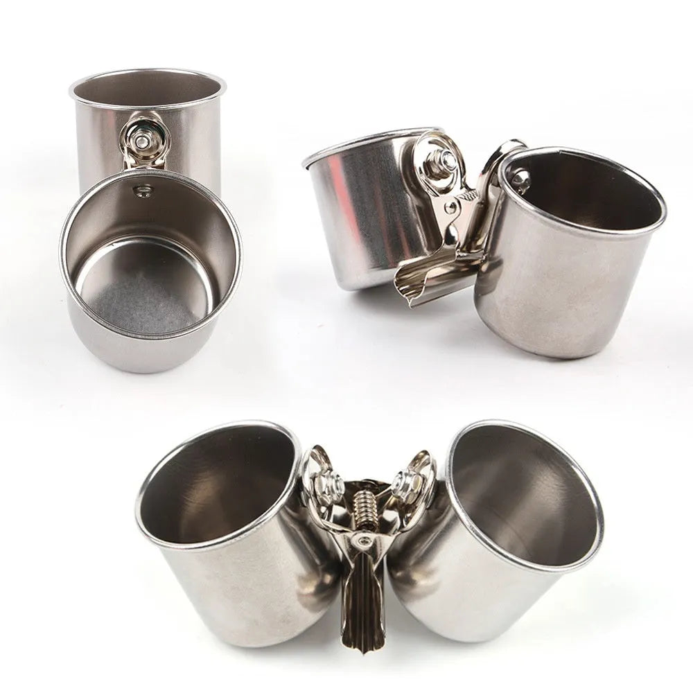 Stainless steel bird feeder outdoor food container in small, medium, large sizes