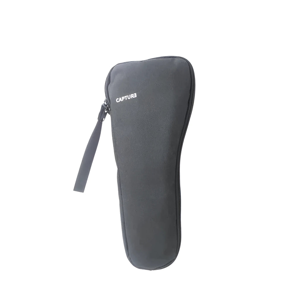 Black cloth portable storage bag for mobile phone stabilizer accessories.
