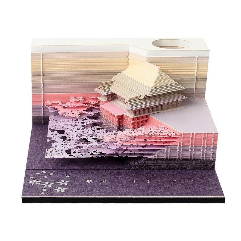 One Piece anime architecture sticky notes showing 80x45mm craft paper notepad with cartoon building designs
