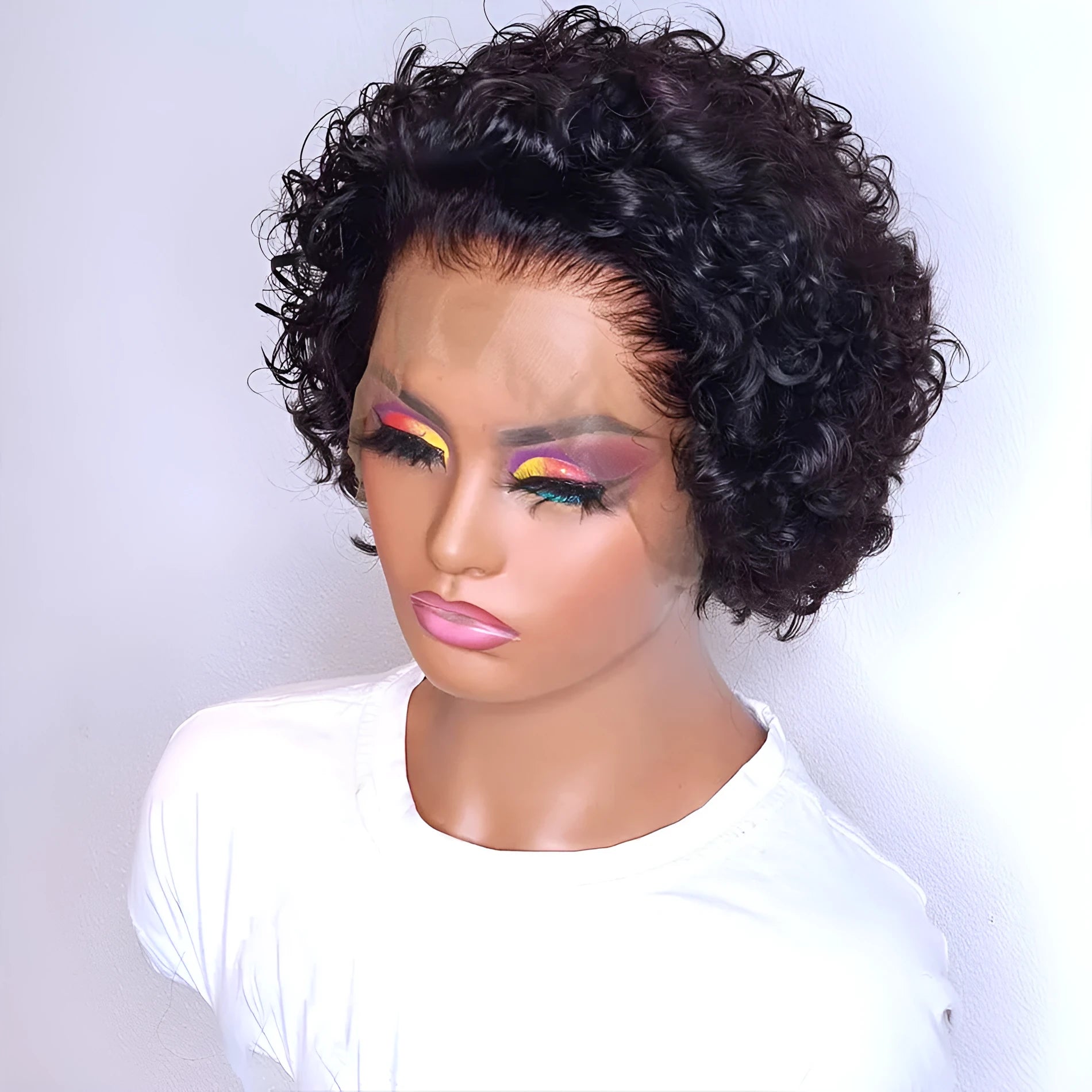 Black human hair lace wig cover with 13x1 hair part design for natural-looking daily wear