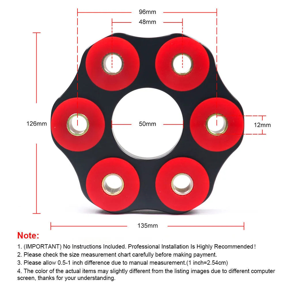 Red polyurethane aluminium BMW drive shaft connecting plate bracket for E46 E36 E30 models