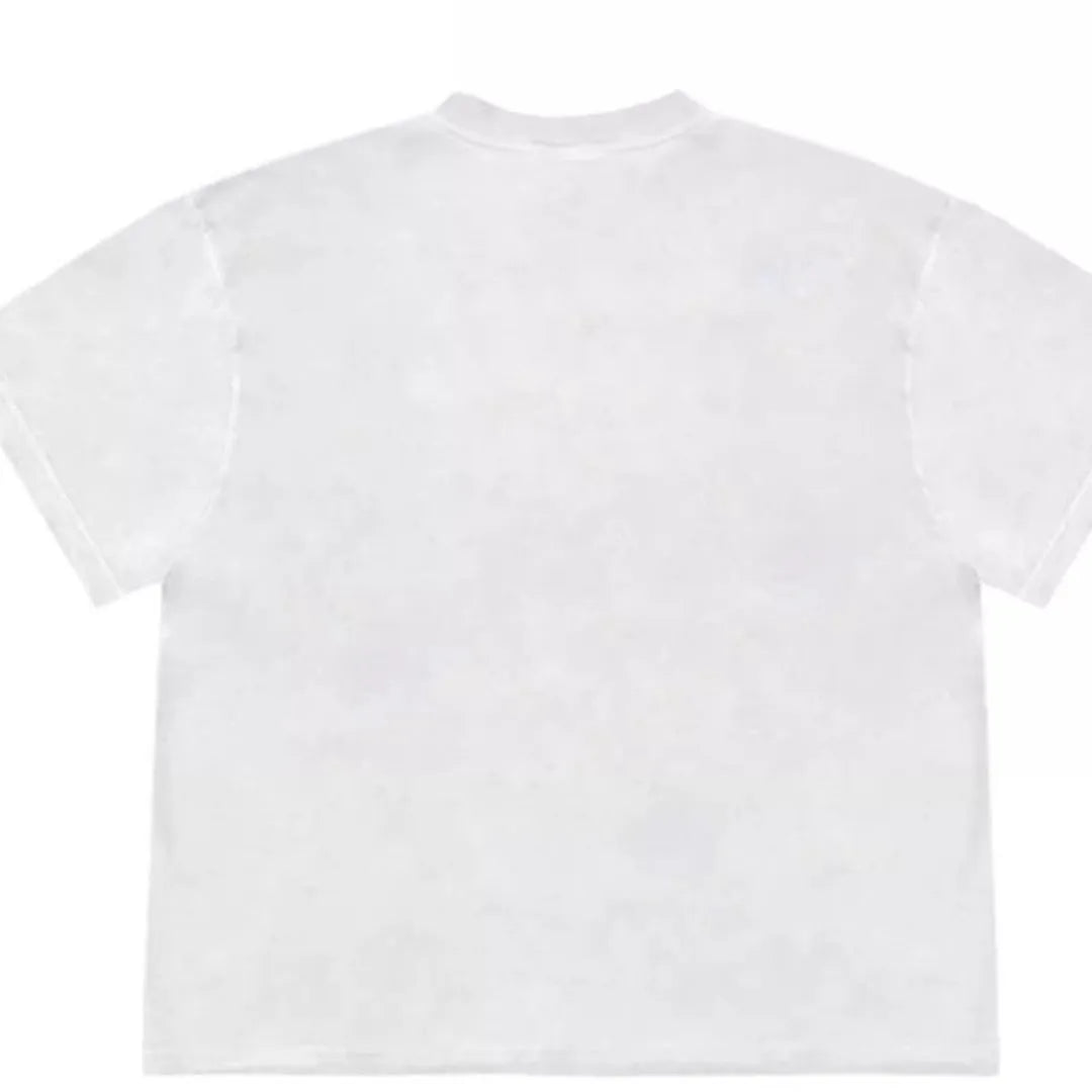 Blueberry and floral patchwork print on a loose-fit, short-sleeved ice oxygen cotton T-shirt.