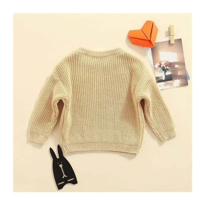 Girls' sleeveless rabbit fur sweater vest in solid beige with crew neck and star pattern, size 80cm.