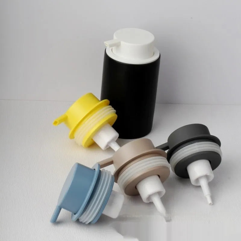 ABS plastic facial cleanser foam pump with large dispensing head in gold finish