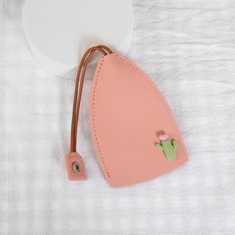 Cartoon design pull-out key case for car keys made from PU leather with pull-out tab