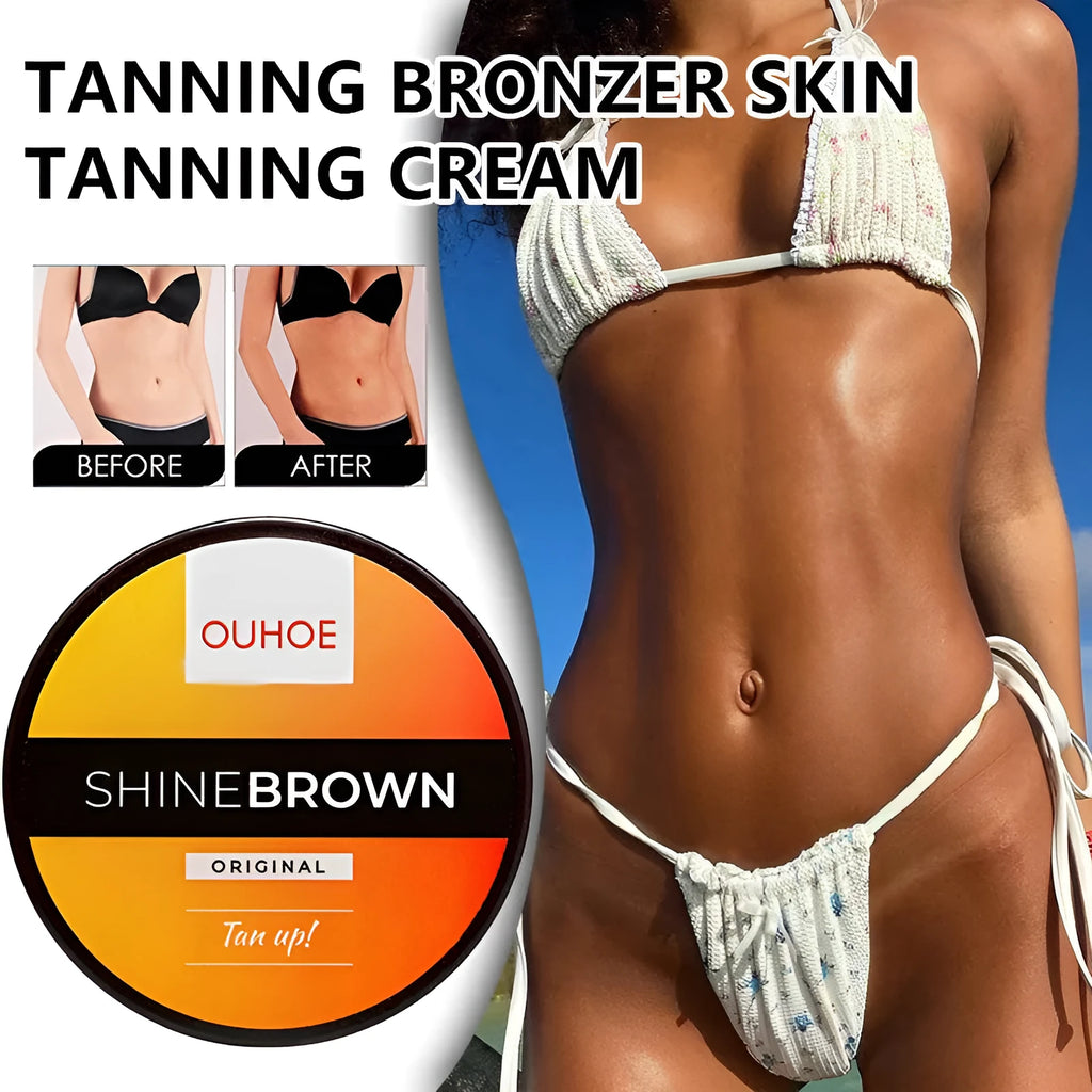 Tanning Cream and Aloe Vera Gel set in packaging for natural bronzing and after sun repair.