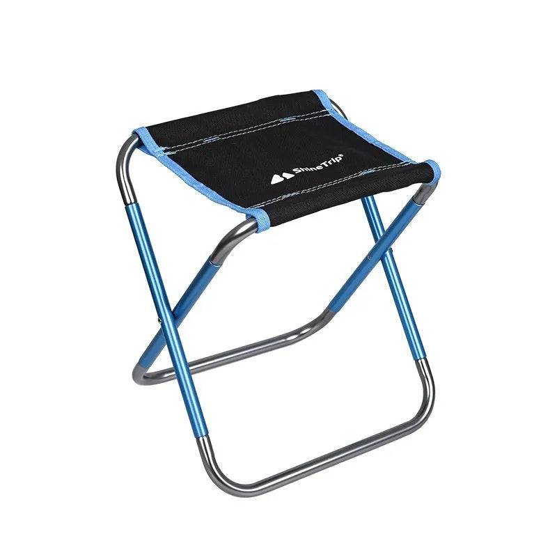 Black aluminium alloy folding stool in national style design for outdoor fishing and camping