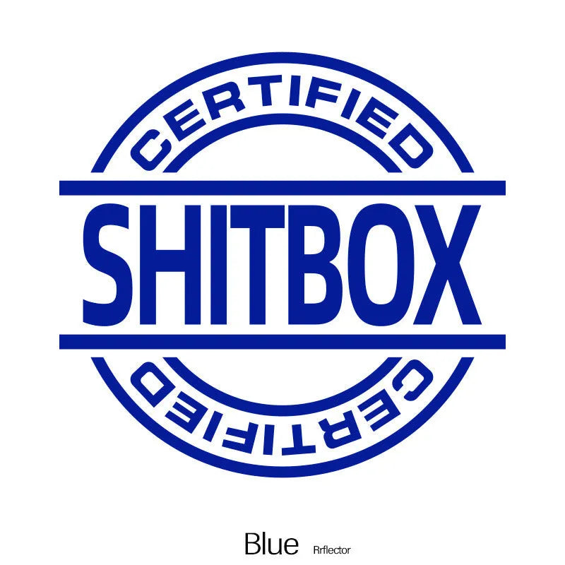 13x12cm vinyl car body sticker showing available colour options including black, white, silver, gold, red, yellow, blue, green, glitter and multicolour