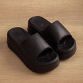 Women's 7cm heel EVA slippers in solid colour, non-slip sole for home and garden