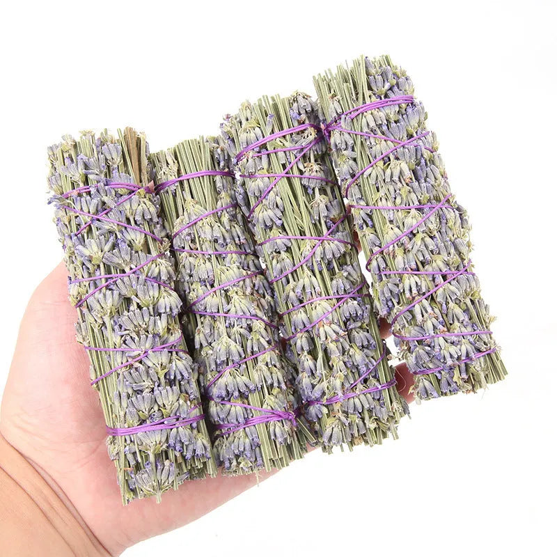 Natural dried lavender flower aromatherapy stick measuring approximately 10 centimetres in length.