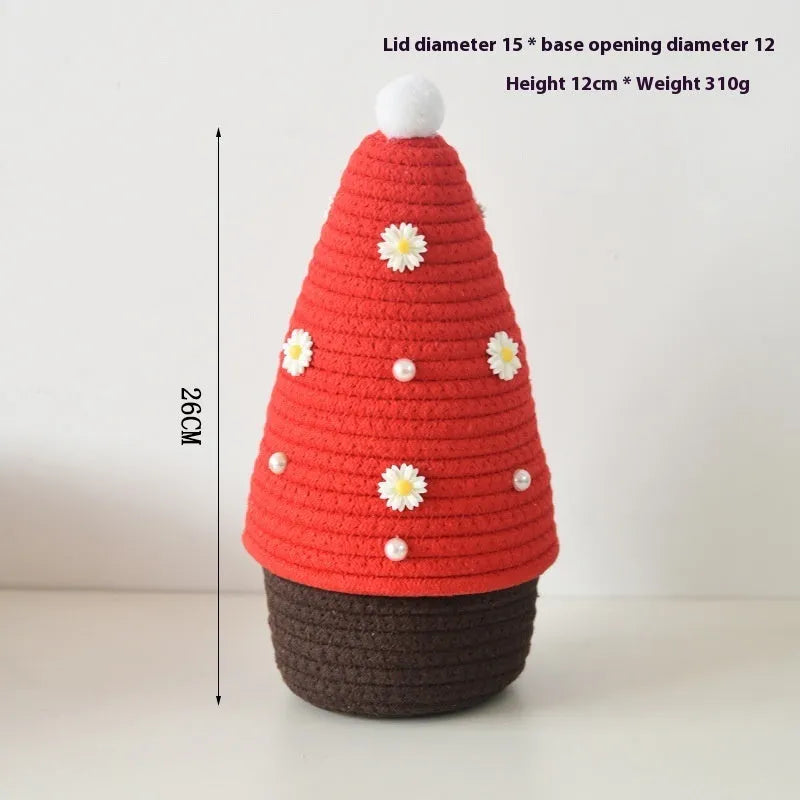 Cotton thread storage basket with modern simplicity design for hallway Christmas decorations