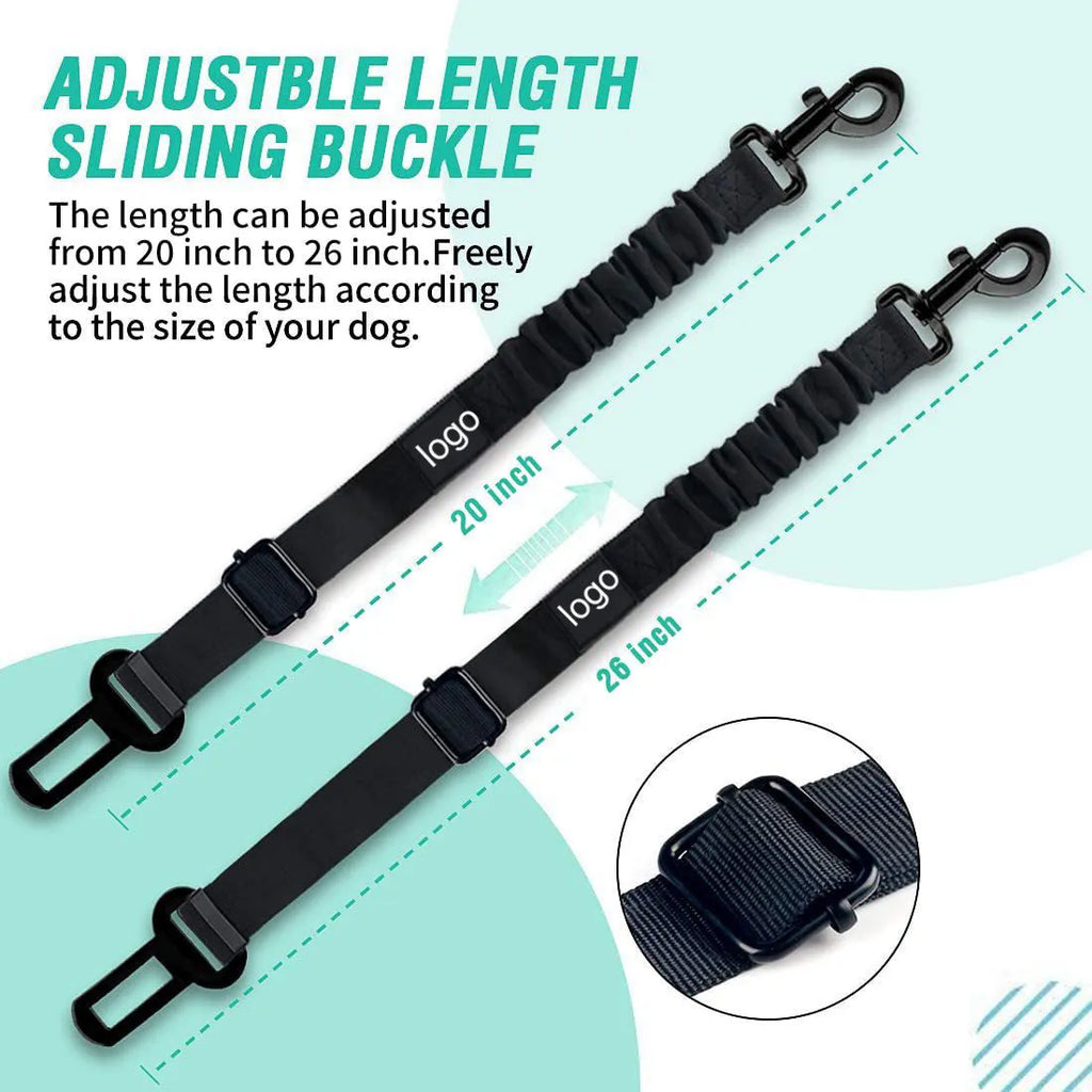 Nylon pet seat belt with adjustable 85cm to 2.54cm rope and explosion-proof hand holding design in nine colours