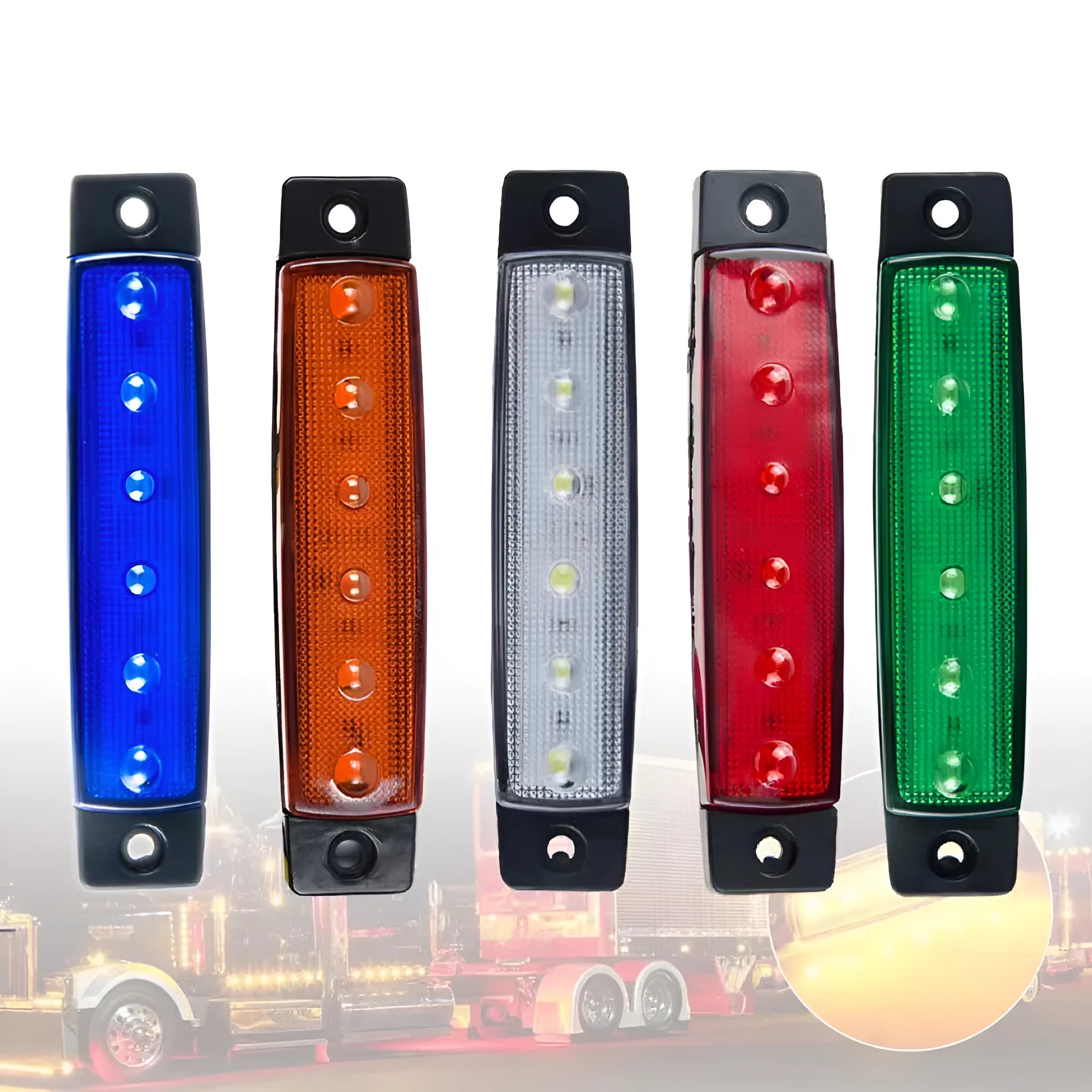 W-SMD model PVC truck trailer side warning light in five colour options red yellow white blue green