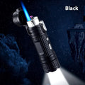 TH727 multifunction metal flashlight lighter in camouflage colour showing torch, lighter, and bottle opener.