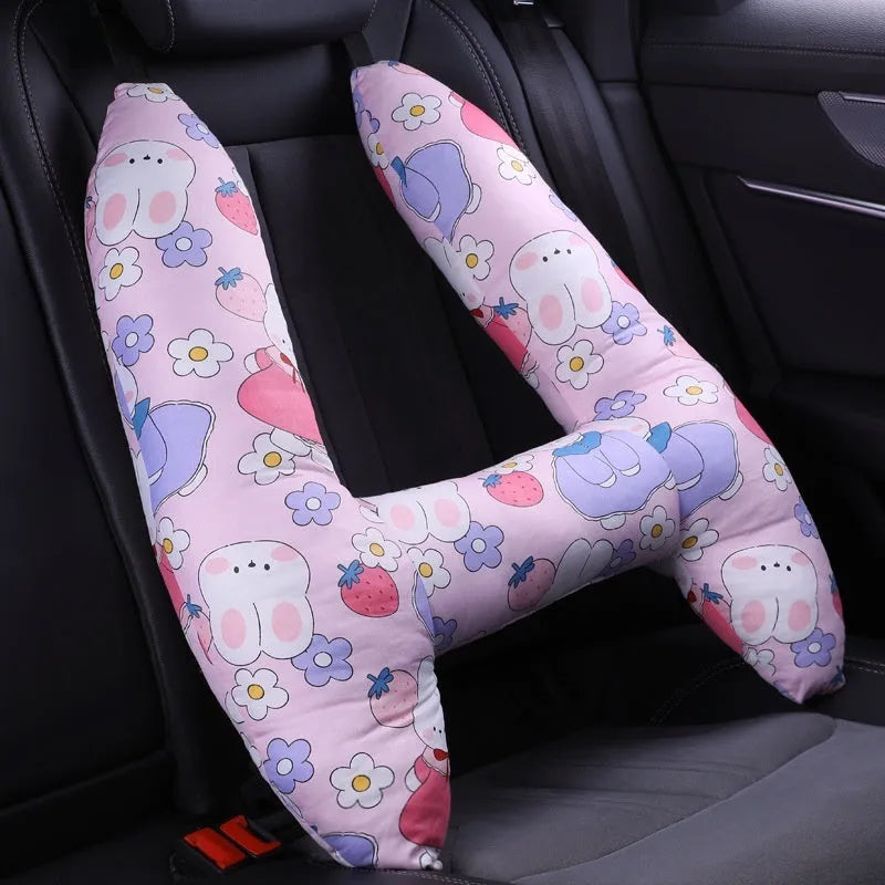 55x70cm car headrest pillow with pearl cotton filling in a selected pattern.
